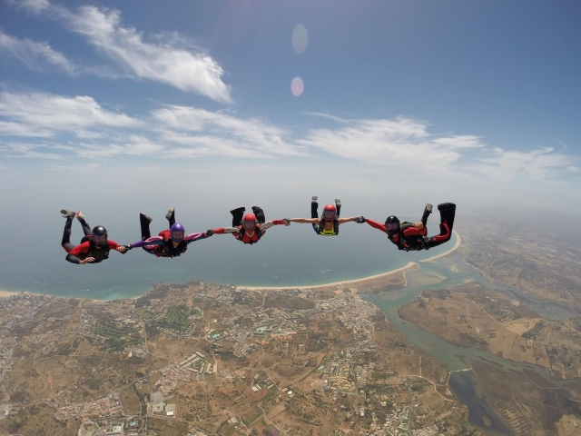 Skydiving in groups